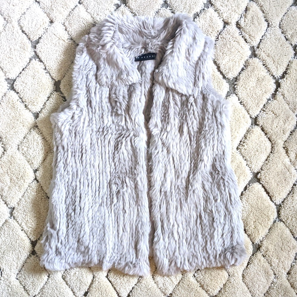 H brand rabbit fur vest